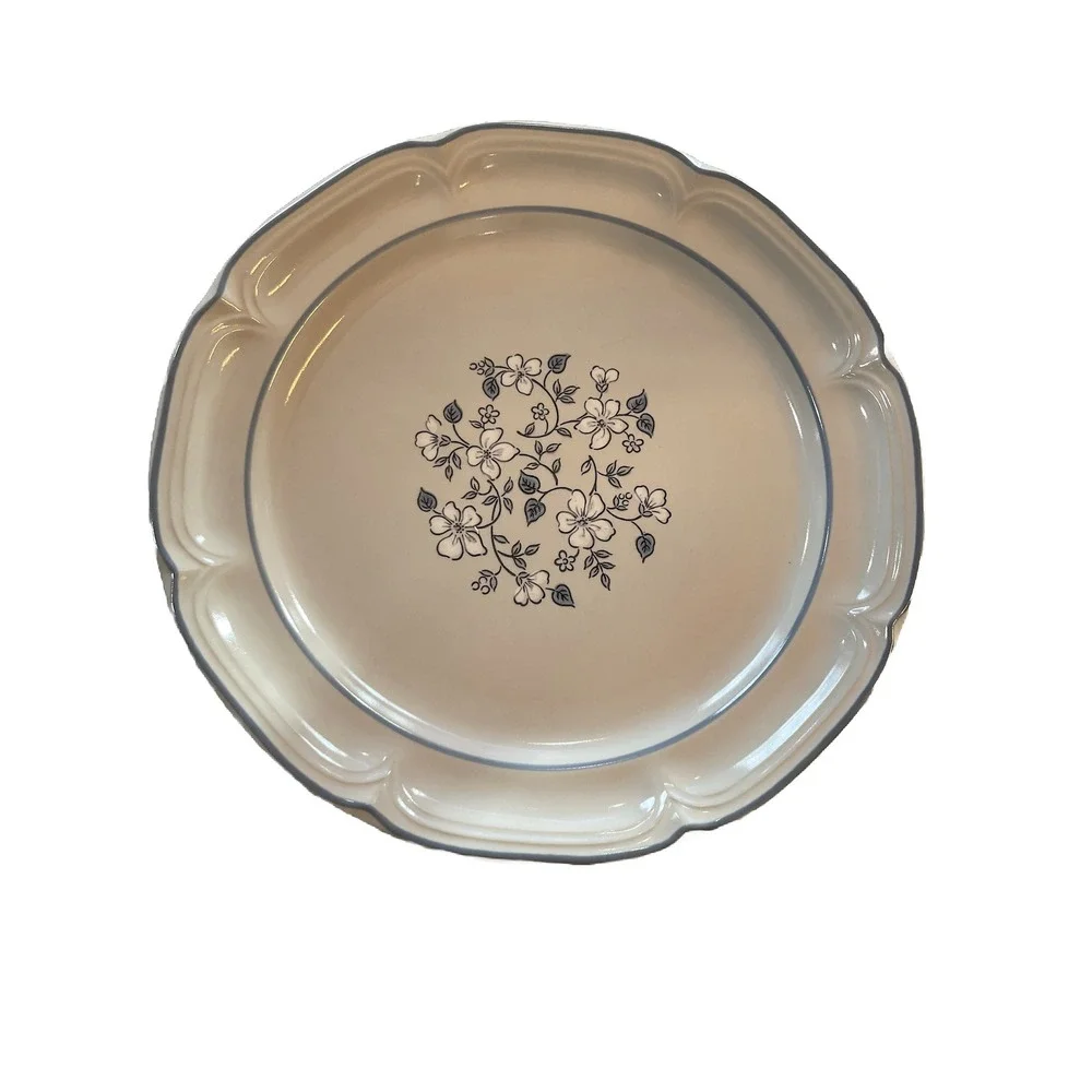 Vintage Covington Edition Stoneware Japan Avondale Blue Off White Dinner Plate